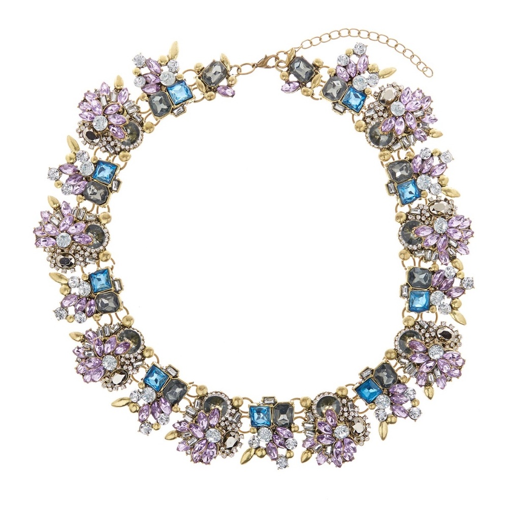 Deco Choker Purple Crystal Necklace N1123PR-J005